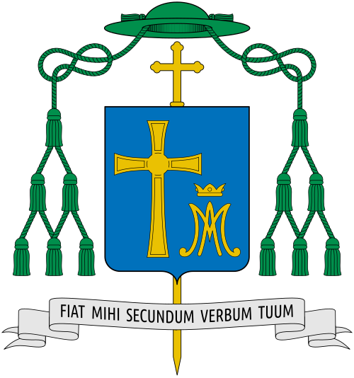 Escudo de armas del obispo nicaragüense Rolando José Álvarez Lagos, obispo de Matagalpa.