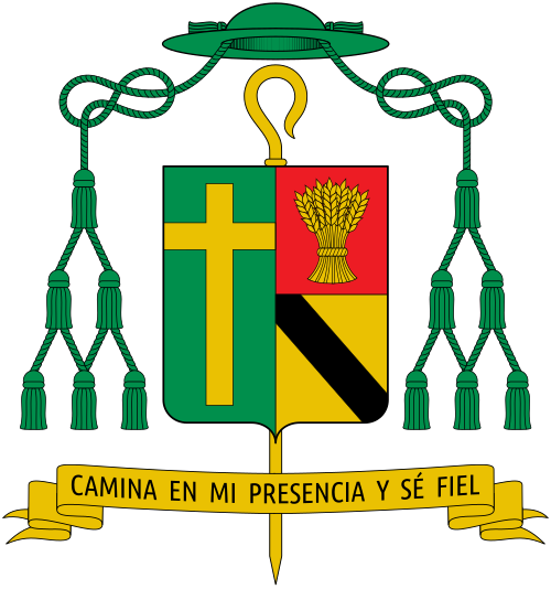 Coat of arms of the argentine bishop Hugo Nicolás Barbaro, bishop of San Roque de Presidencia Roque Sáenz Peña.