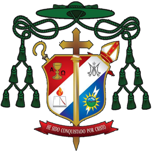 Escudo Episcopal de Monseñor Víctor Basabe obispo de San Felipe, Venezuela.