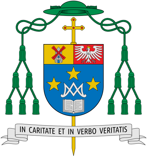 Coat of arms of the Spanish Bishop Enrique Benavent Vidal, Bishop of Tortosa.