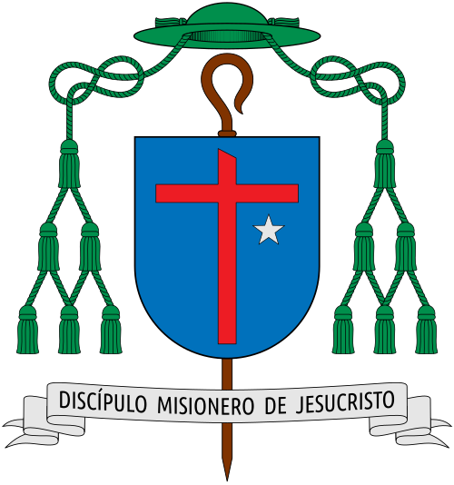 Coat of arms of the argentine bishop Damián Santiago Bitar, bishop of Oberá.
