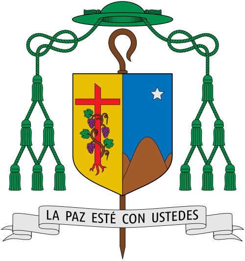Coat of arms of the argentine bishop Dante Gustavo Braida Lorenzón, Auxiliary Bishop of Mendoza