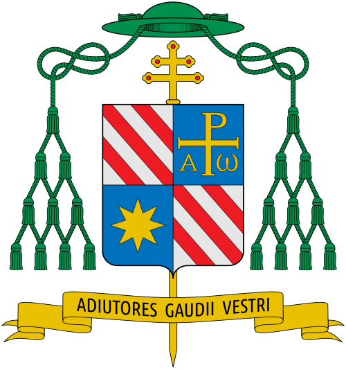 Coat of arms of the Italian Archbishop Tommaso Caputo, archbishop-prelate of Pompei and Pontifical delegate of the sanctuary of Beata Vergine del Rosario