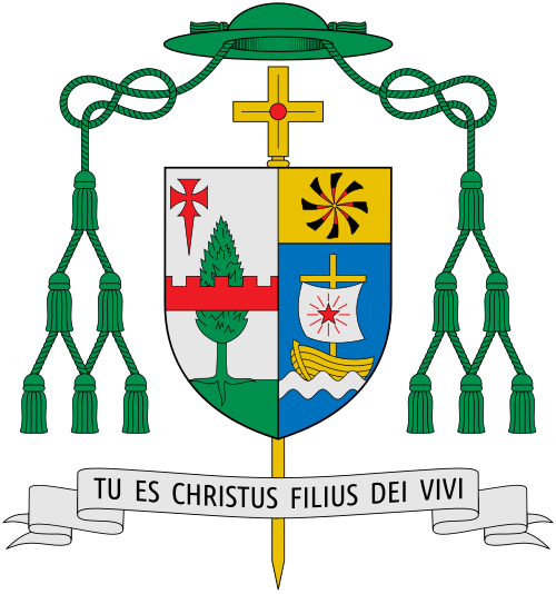 Coat of arms of the U.S. bishop Peter Forsyth Christensen, Bishop of Boise. Reference: www.catholicidaho.org