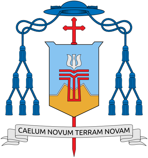 Coat of arms of Joseph Châu Ngọc Tri Slogan: "Caelum novum Terram novam"