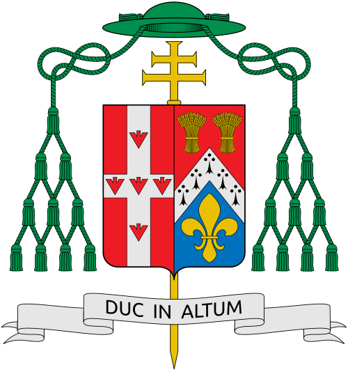 Coat of arms of the U.S. Archbishop Paul Stagg Coakley, Archbishop of Oklahoma City. The Most Reverend Paul S. Coakley has chosen to impale (that is to say join) his personal coat of arms with those of his new archdiocese. This act of union of the arms of both the bishop of the place and his see is symbolic of the marriage of a bishop to his Church. The arms of Archbishop Coakley appear on the right side of the shield, joined with those of the Archdiocese of Oklahoma City and surrounded by the A