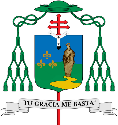 Escudo episcopal del Arzobispo de Tulancingo Óscar Roberto Domínguez Couttolenc