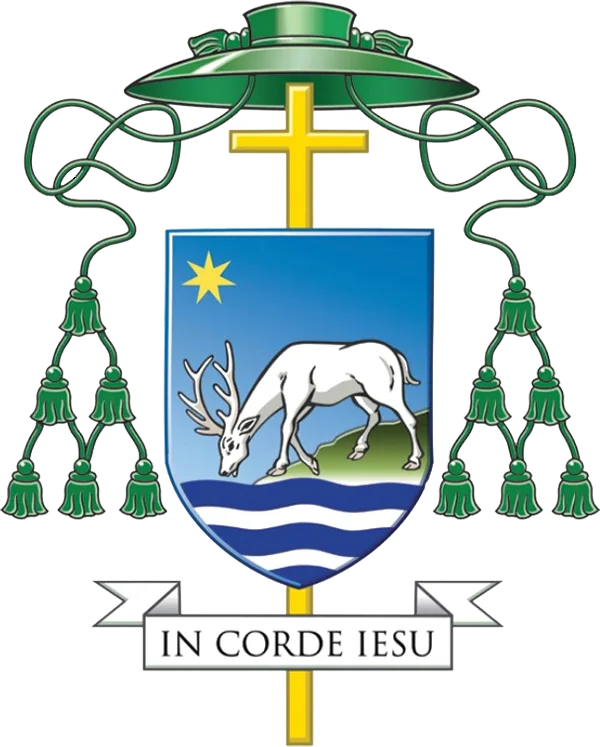 Coat of arms of the Bishop Philip Anthony Egan, Bishop of Portsmouth, England, Great Britain.