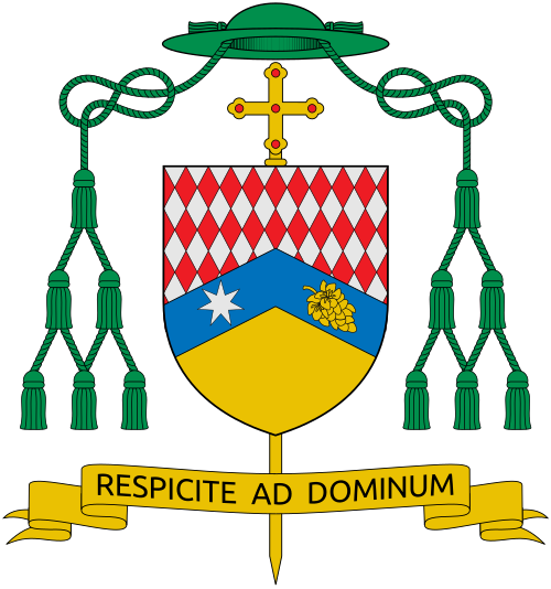 Coat of arms of the Italian Bishop Giuseppe Favale, Bishop of Conversano-Monopoli