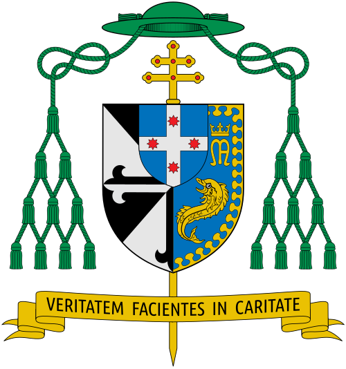 Coat of arms of Australian archbishop Anthony Fisher O.P., Archbishop of Sydney.