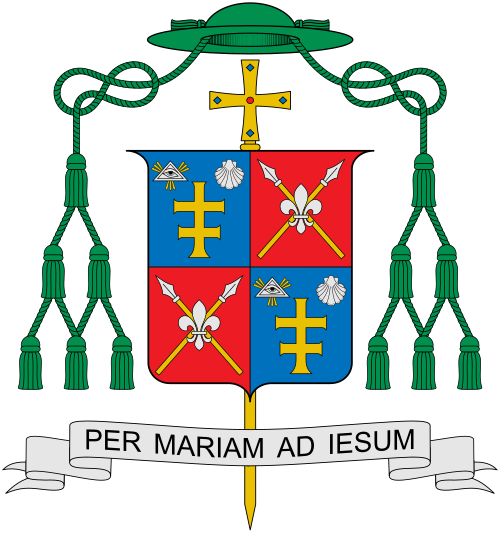 Coat of arms of the bishop Tomáš Galis, bishop of Žilina, Slovakia. Reference: dcza.sk kbs.sk
