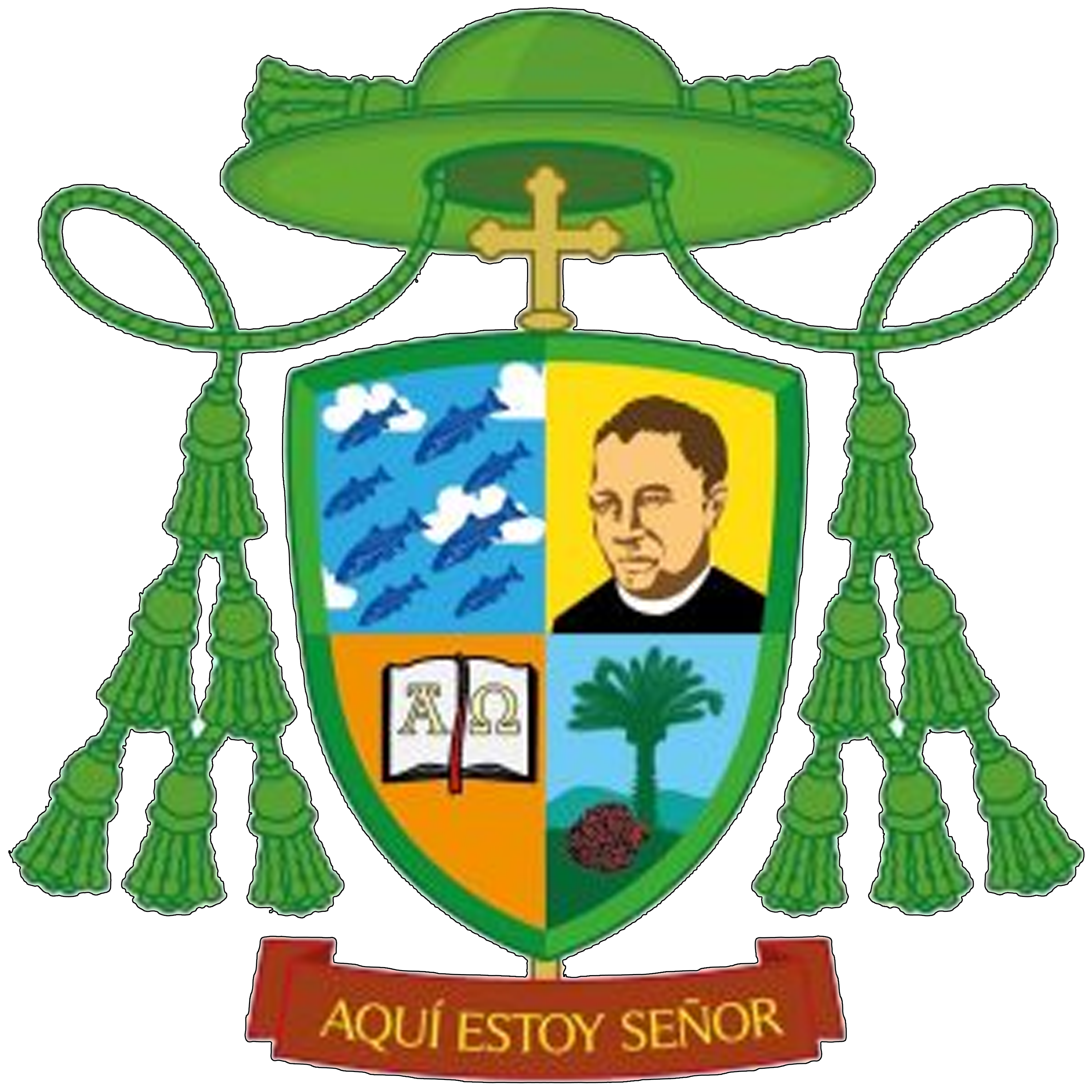 Escudo episcopal de Héctor David García Osorio obispo de Yoro