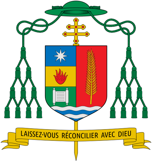 Coat of arms of the Canadian archbishop Denis Grondin, Archbishop of Rimouski.