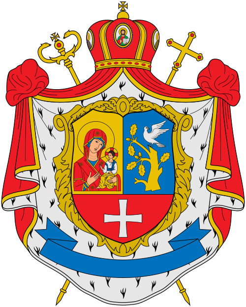 Coat of arms of the Ukrainian clergy Josaphat Oleh Hovera, Bishop of the Eparchy of Lutsk of the Ukrainian Greek Catholic Church.