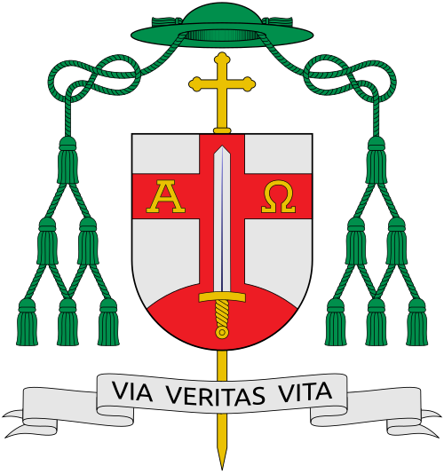 Coat of arms of the Bishop Pavel Konzbul, Auxiliary Bishop of Brno, Czech Republic. Reference: www.cirkev.cz