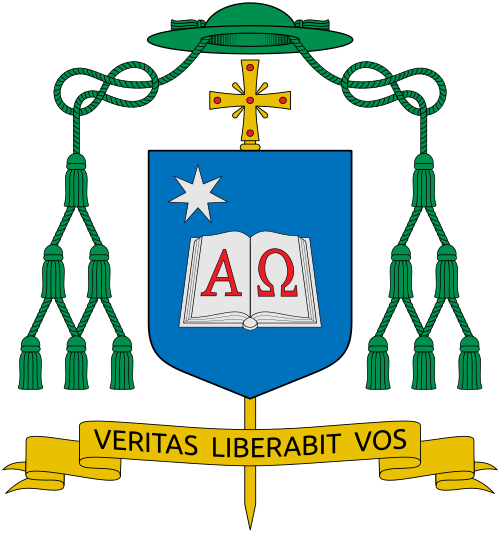 Coat of Arms of the Ivorian bishop Marcellin Yao Kouadio, Bishop of Yamoussoukro.