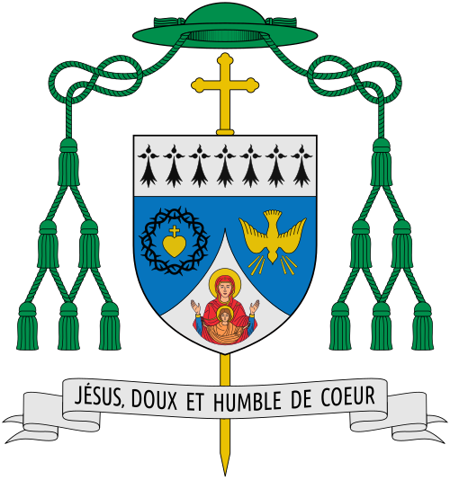 Coat of arms of the bishop french Yves Le Saux, Bishop of Mans.