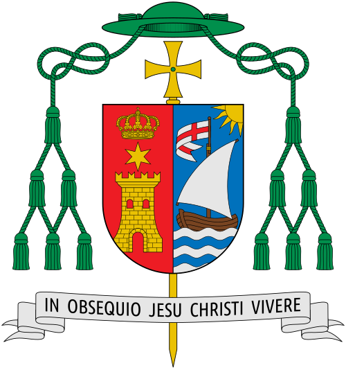 Coat of arms of the Italian Bishop Lorenzo Leuzzi, Auxiliary Bishop of Rome.