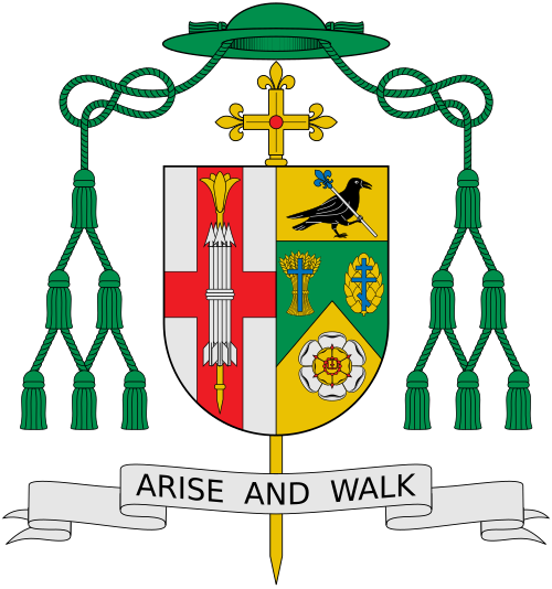 Coat of arms of the U.S. bishop Peter Anthony Libasci, Bishop of Manchester. Reference: www.catholicnh.org
