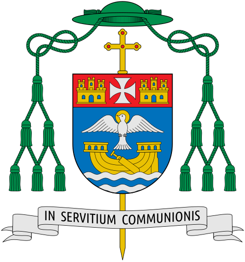 Coat of arms of the Spanish Bishop Casimiro López Llorente, Bishop of Segorbe-Castellón.