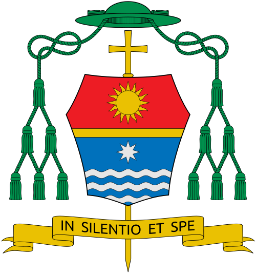 Coat of arms of the Italian Bishop Maurizio Malvestiti, Bishop of Lodi.