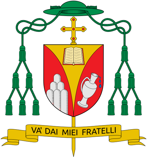 Coat of arms of the Italian Bishop Renato Marangoni, Bishop of Belluno-Feltre.