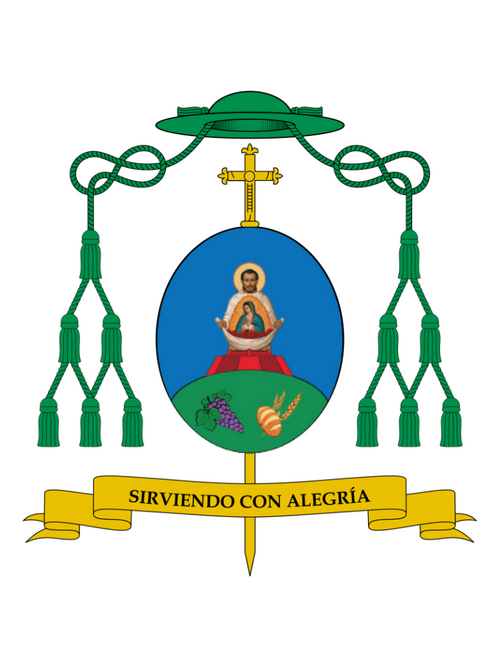 Coat of Arms of Mons. Efraín Mendoza Cruz, III Bishop of Cuautitlán