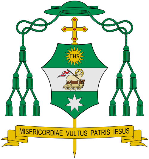 Coat of arms of the Italian Bishop Sergio Melillo, Bishop of Ariano Irpino-Lacedonia.