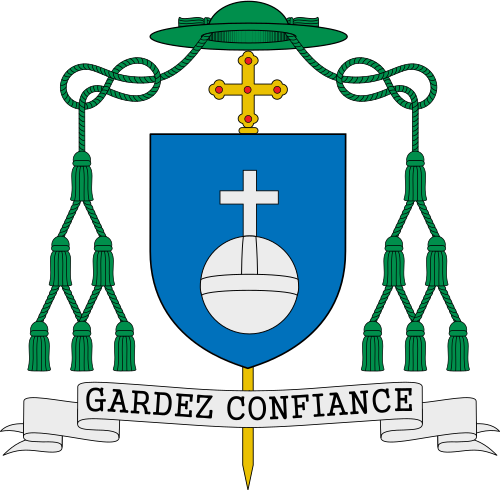 Armoiries de Mgr Joseph de Metz-Noblat. Description du blason : D'azur à un monde d'argent