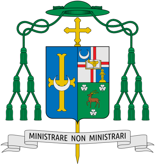 Coat of arms of the U.S. bishop David Michael O'Connell, Bishop of Trenton. Reference: dioceseoftrenton.org