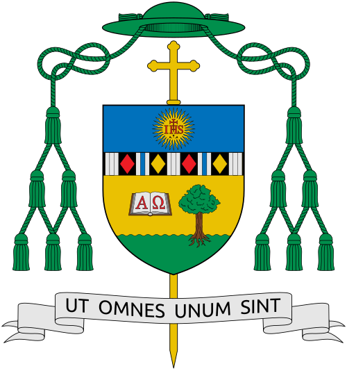 This is a representation of the Coat of Arms of Noel Portal Pedregosa, Roman Catholic Bishop-elect of Malaybalay