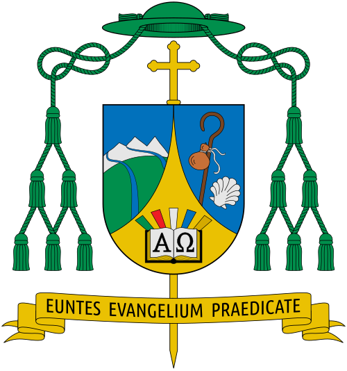 Coat of arms of the Italian Bishop Giuseppe Pellegrini, Bishop of Concordia-Pordenone.