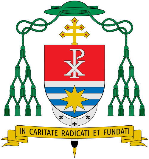 Coat of arms of the archbishop Aurel Percă, Archbishop of Bucarest, Romania.