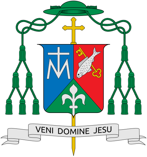 Coat of arms of the bishop Clemens Pickel, bishop of Saint Clement at Saratov, Russia. Reference: catholic-russia.ru dscs.ru