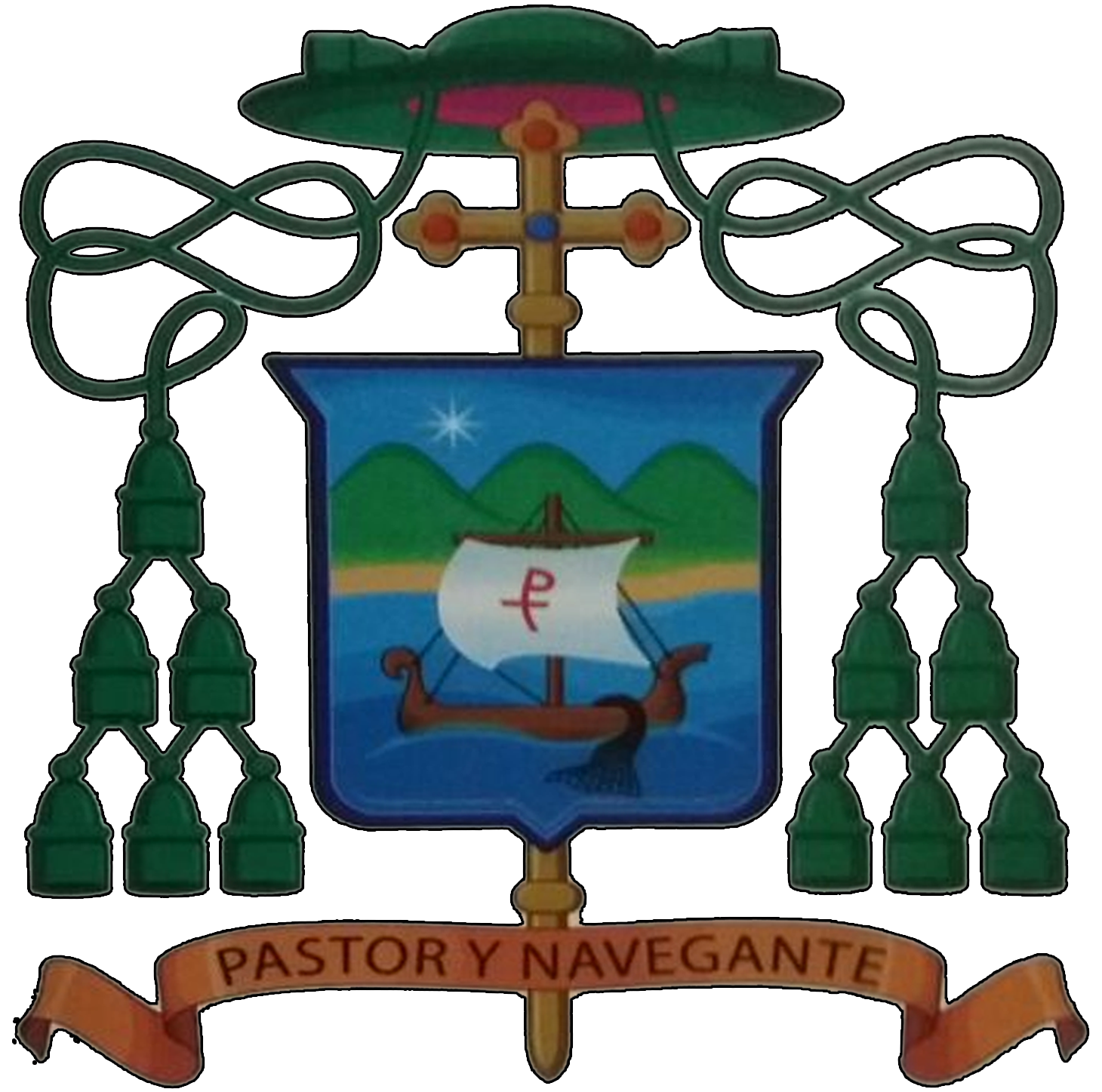 Escudo Episcopal de Monseñor Quintero obispo de Barcelona