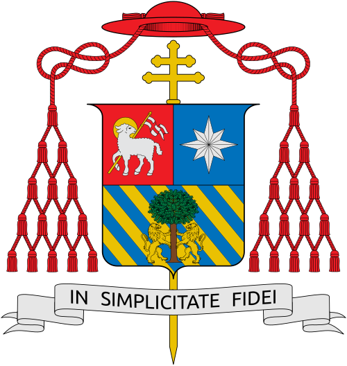 Coat of arms of the Mexican Cardinal José Francisco Robles Ortega, Archbishop of Guadalajara, Jalisco. Reference: www.arquidiocesisgdl.org www.araldicavaticana.com