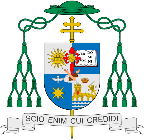 Escudo de José Rodríguez Carballo, arzobispo titular de Belcastro