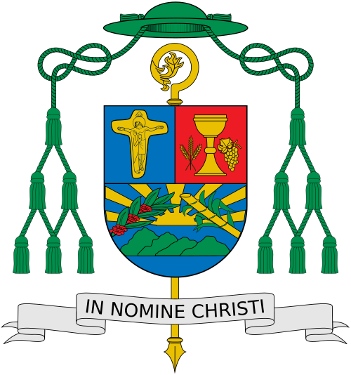 Escudo de Armas de Mons. Andrés Napoleón Romero Cárdenas, Obispo de Barahona, República Dominicana. Referencia: http://www.diocesisdebarahona.com/noticias/423-escudo-de-mons-andres-napoleon-romero-cardenas-obispo-de-la-diocesis-de-barahona