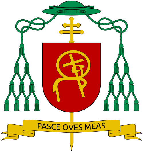 Coat of arms of Víctor Sánchez Espinosa, Archbishop of Puebla.