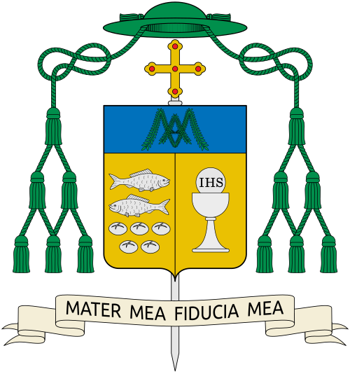 Coat of arms of the Italian Bishop Corrado Sanguineti, Bishop of Pavia.