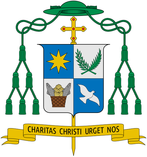 Coat of arms of the Italian Bishop Francesco Savino, Bishop of Cassano all'Ionio.