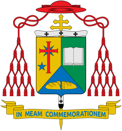 Coat of arms of the Brazilian Cardinal Odilo Pedro Scherer, Archbishop of São Paulo. Graphic source: www.araldicavaticana.com Source of description: www.duc-in-altum.com.br Catholic website.