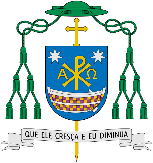 Coat of Arms of the Portuguese bishop Francisco José Villas-Boas Senra de Faria Coelho, auxiliary bishop of Braga.