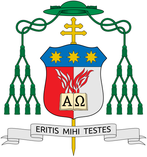 Coat of arms of the Italian Archbishop Orazio Soricelli, Archbishop of Amalfi-Cava de' Tirreni.
