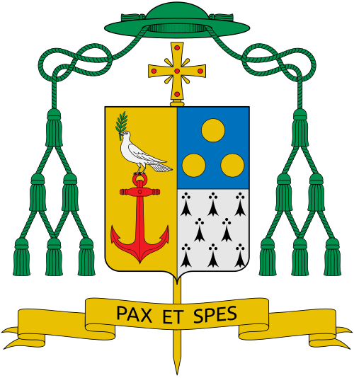 Coat of arms of bishop french Nicolas Jean-Marie Souchu, Auxiliary Bishop of Rennes.
