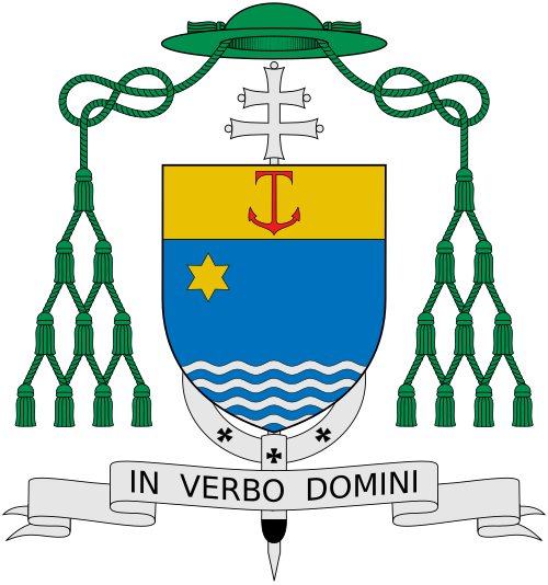 Coat of arms of the Italian Archbishop Tommaso Valentinetti, Archbishop of Pescara-Penne.