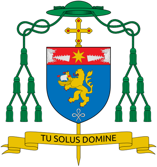 Coat of arms of Skiper Yánez, Bishop of Babahoyo.