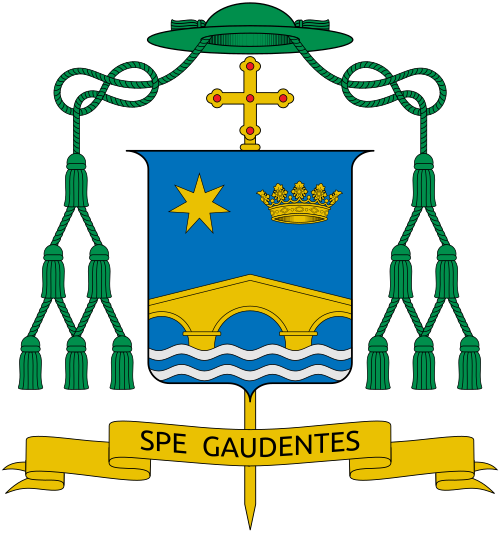 Coat of arms of the Spanish Bishop José María Yanguas Sanz, Bishop of Cuenca.