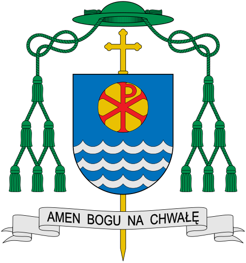 Coat of arms of the Bishop Krzysztof Zadarko, Auxiliary Bishop of Koszalin-Kołobrzeg. Reference: www.koszalin.opoka.org.pl