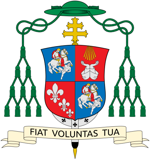 coat of arms of the Archbishop Stanislav Zvolenský, Archbishop of Bratislava, Slovakia. Reference: abu-bratislava.sk
